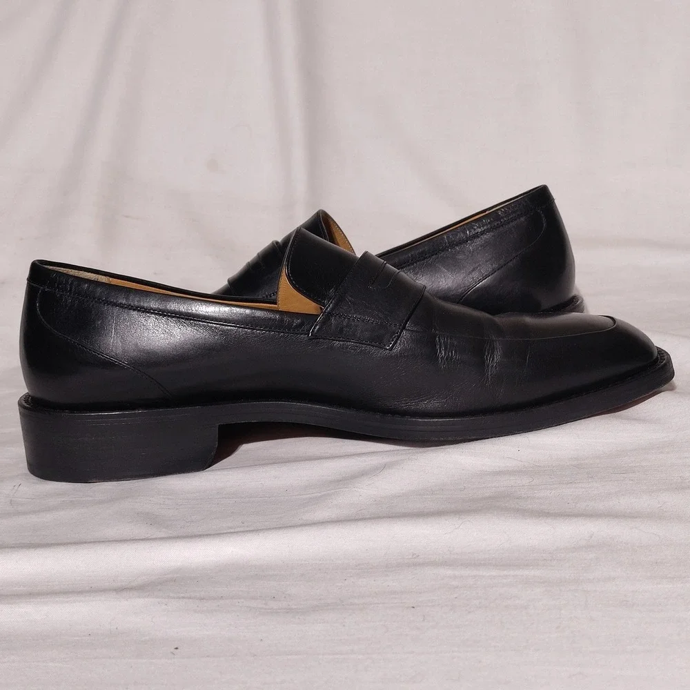 Cole Haan Collection Mens Black Leather Loafers Italy 10.5 W C02992